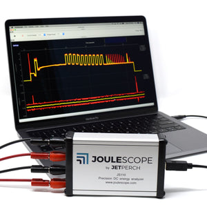 Joulescope with MacBook, oscilloscope view